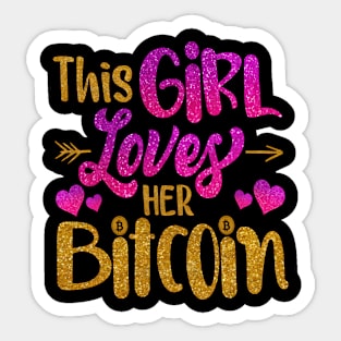 this girl loves her bitcoin Sticker